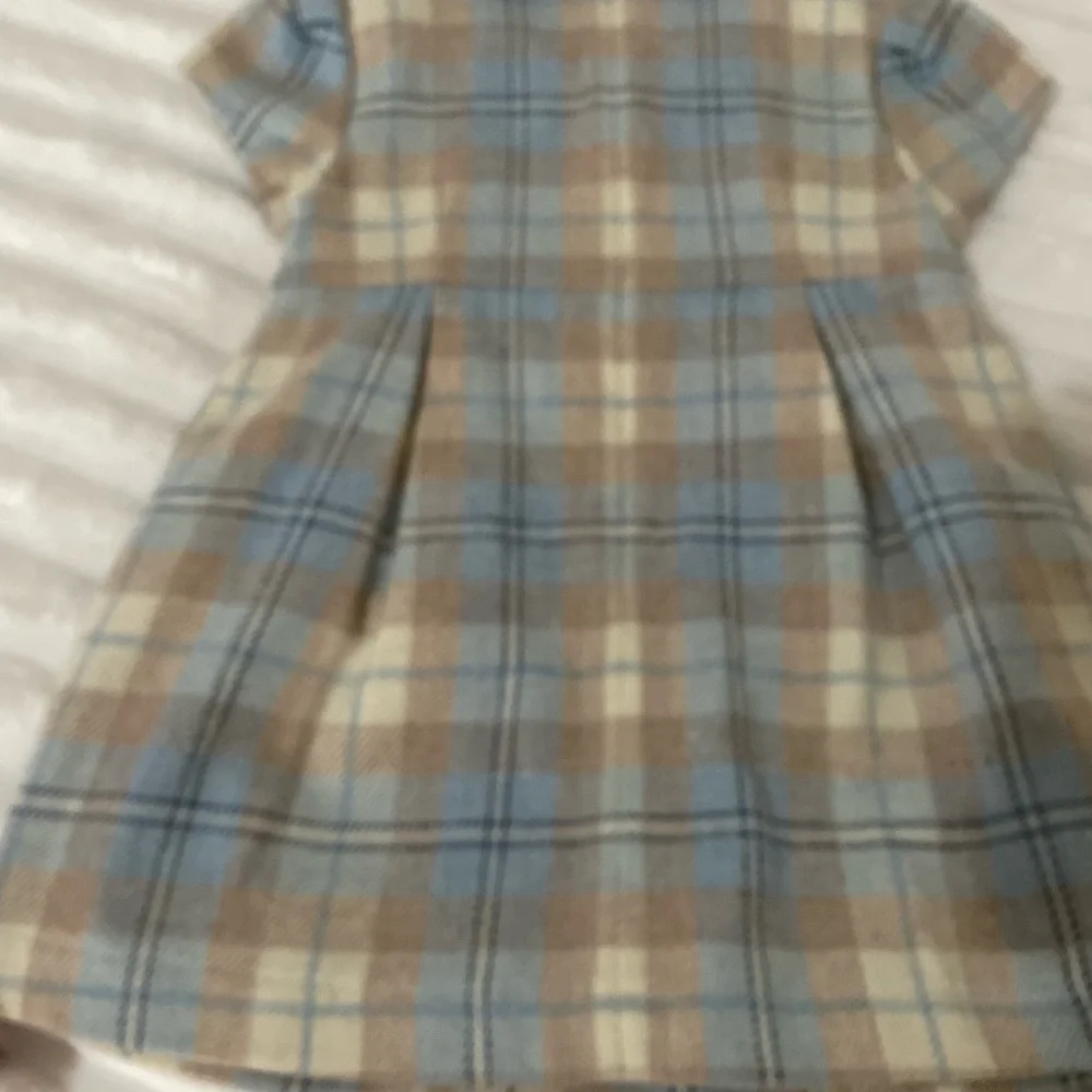 chickeeduck Plaid Blue and Cream Kids Dress